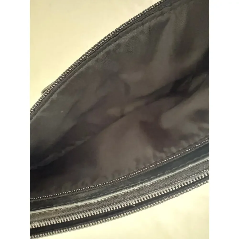 Coach Black Poppy Signature Oxford Double Zip Wallet Wristlet Bow Y2K Vintage